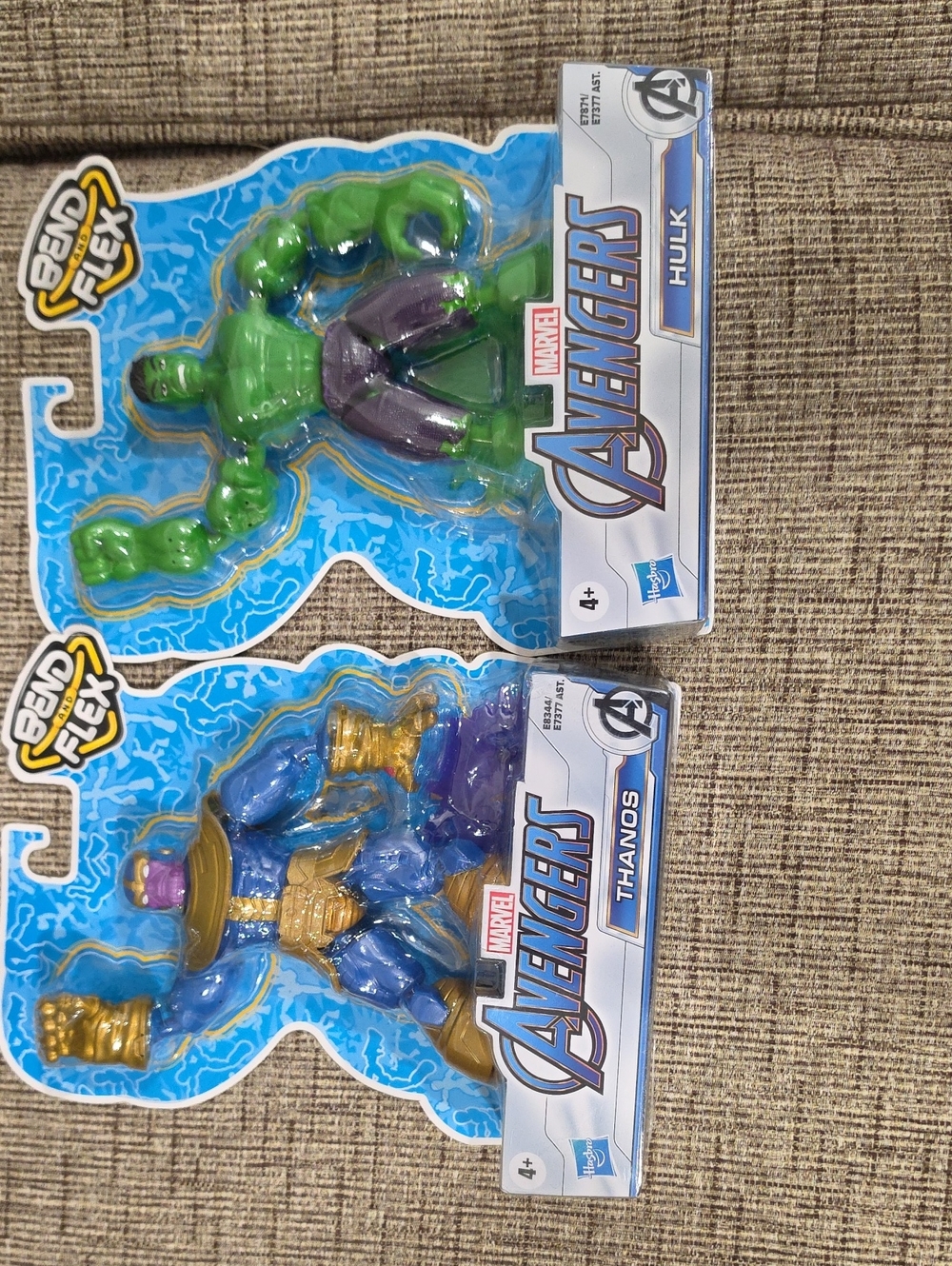 Marvel Avengers Bend & Flex Hulk and Thanos Action Figures - Green & Blue